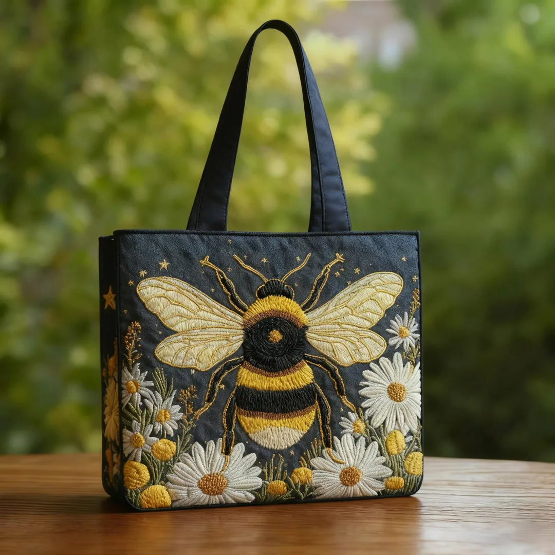 Delia Bag - Bee with Daisies and Stars