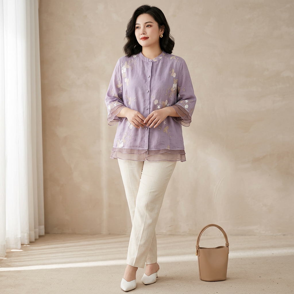 Noa - Pure Cotton Embroidered Shirt