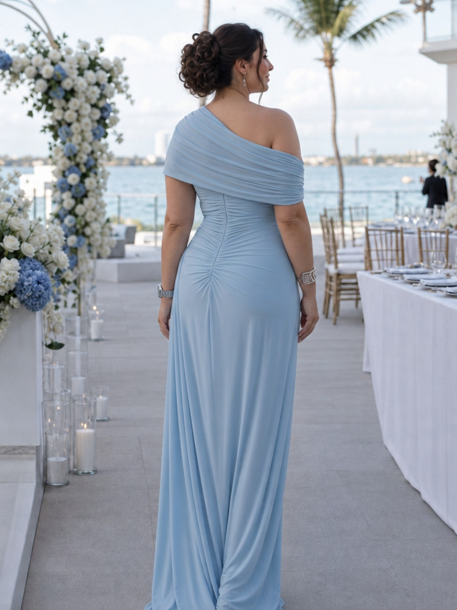 Etta | One Shoulder Draped Bodice Maxi Dress