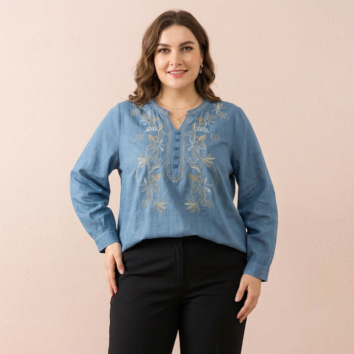 Fauna - Pure Cotton Embroidered Comfortable Top
