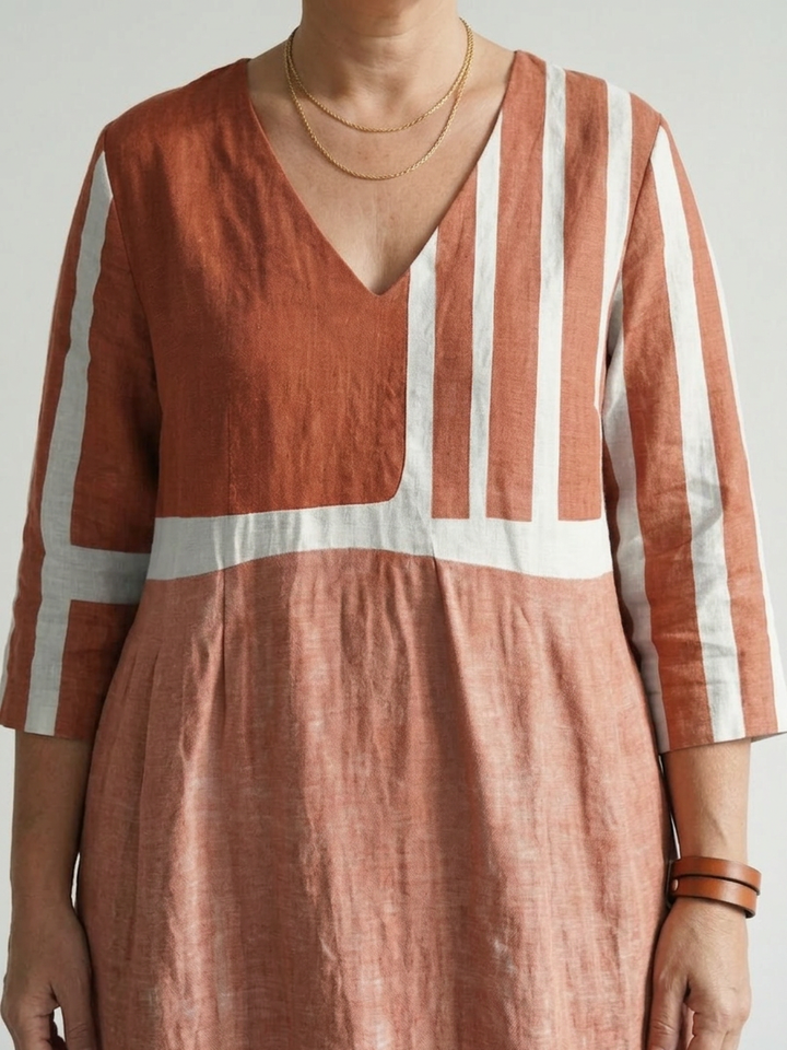 Dahlia | Easy Mixed Stripe Midi Dress