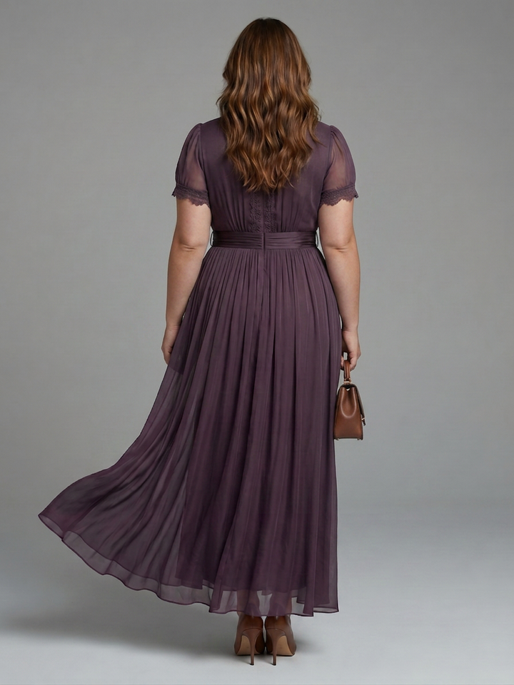 Belen | Gathered Waist Keyhole Maxi Dress