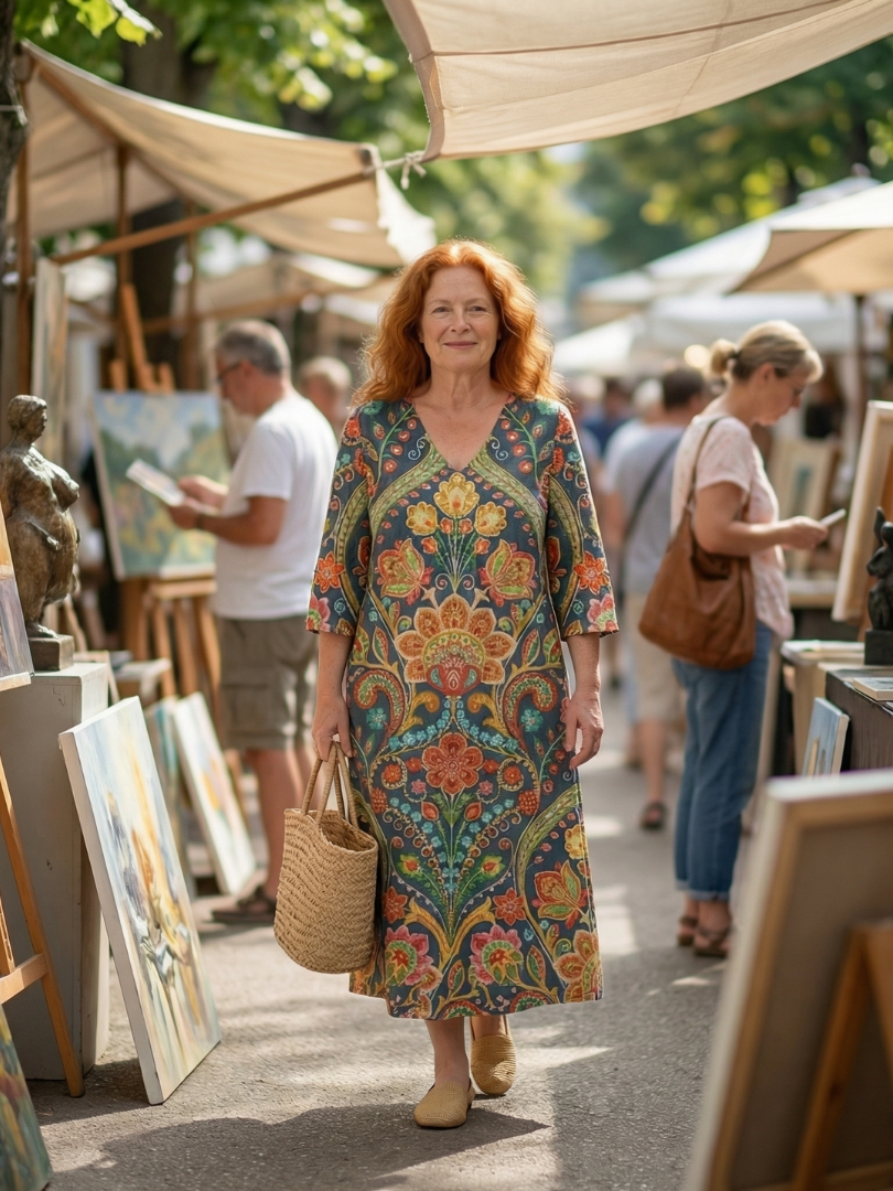 Vael | Easy Shape Garden Midi Dress
