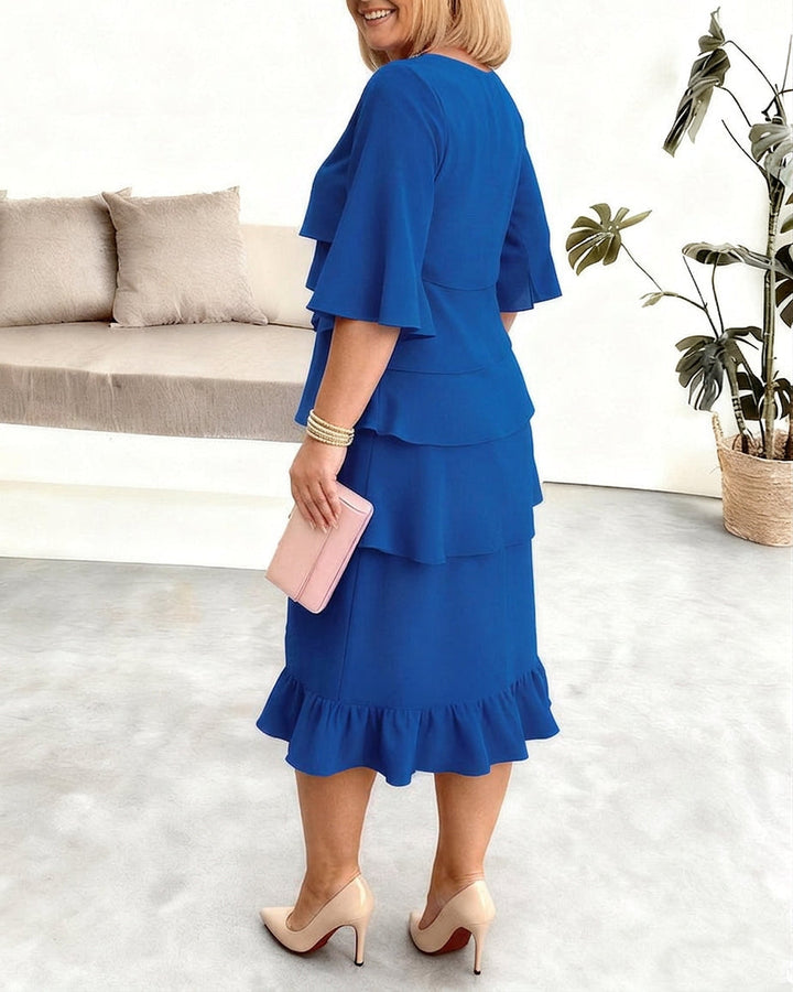 Frankie | Elegant Comfort Ruffle Dress