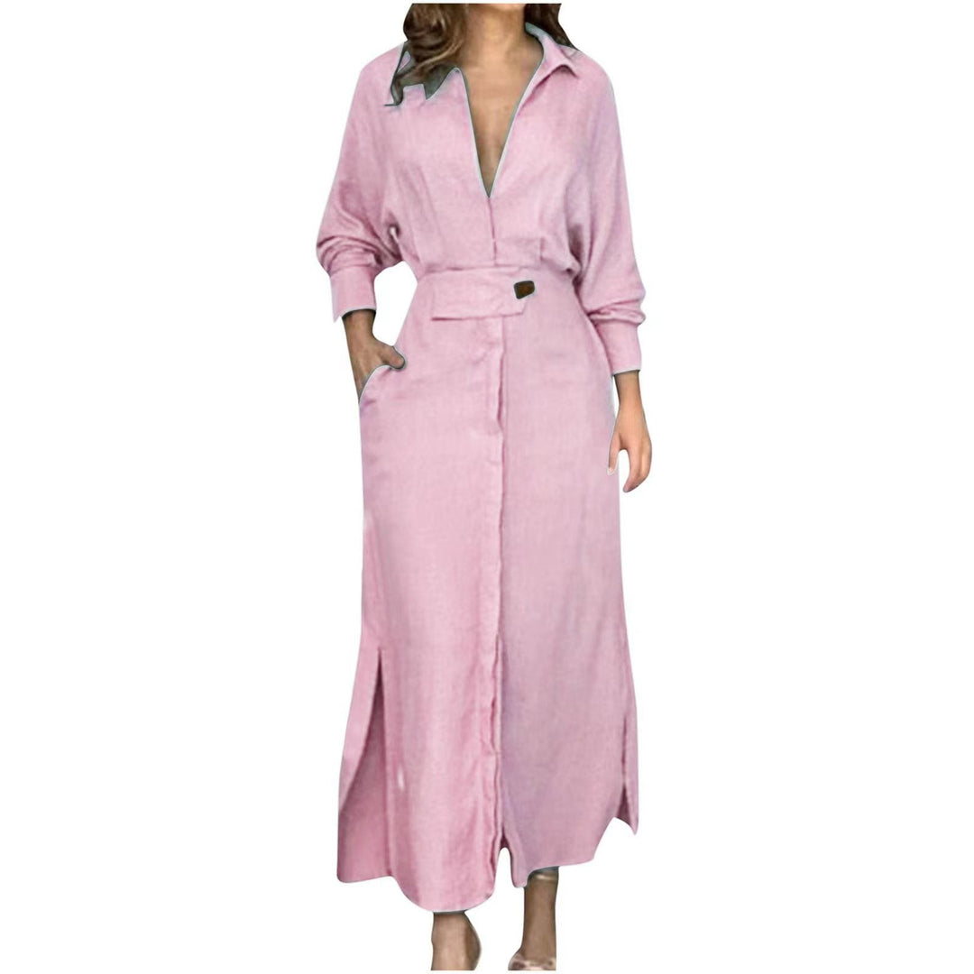 Wynne V-Neck Slim Dress: Elegant Sky Blue Statement