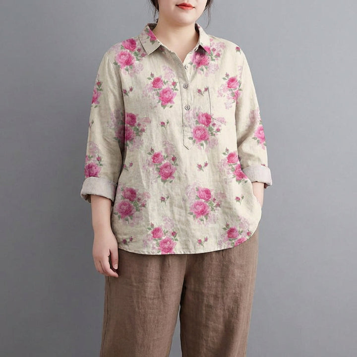 Saskia | Elegant Linen Summer Blouse