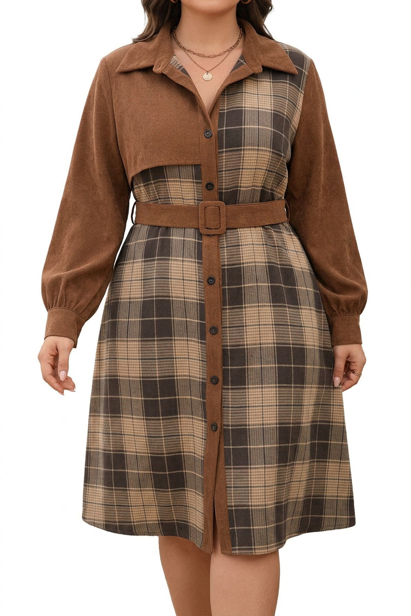 Dilys - Retro Corduroy Dress