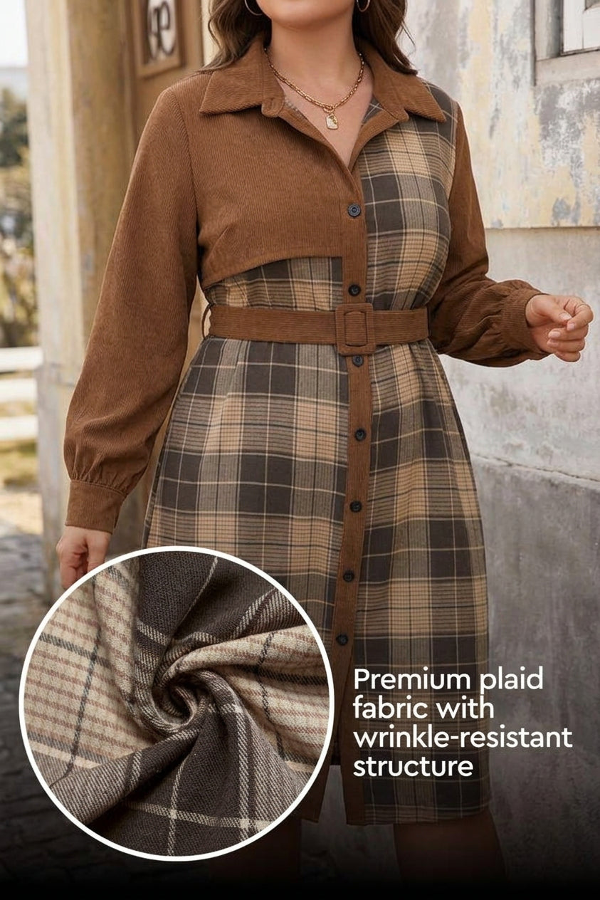 Dilys - Retro Corduroy Dress