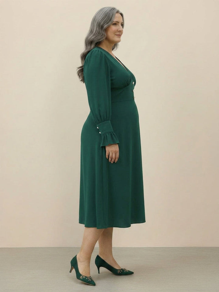 Bellamy - Slimming V-Neck Midi Dress
