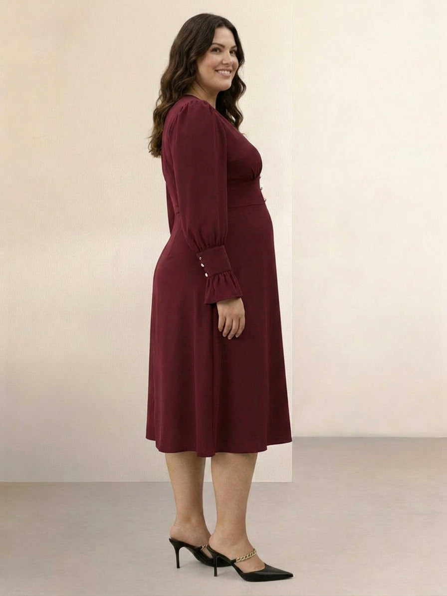 Bellamy - Slimming V-Neck Midi Dress
