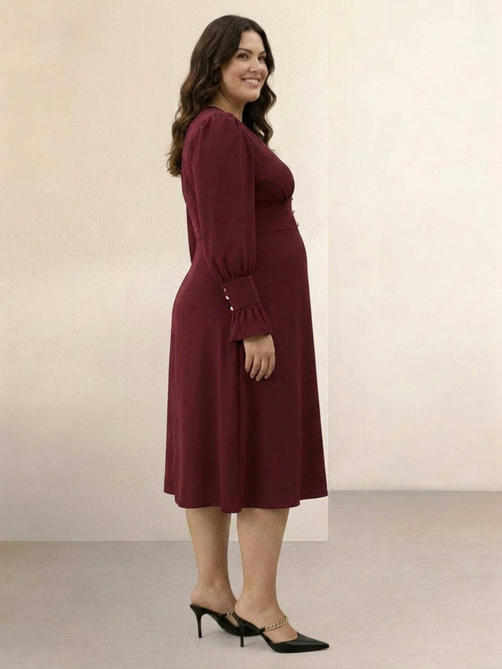 Bellamy - Slimming V-Neck Midi Dress