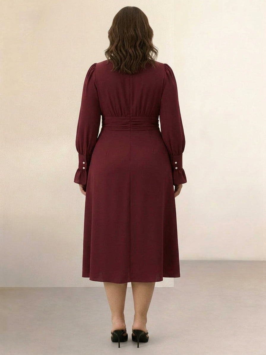 Bellamy - Slimming V-Neck Midi Dress