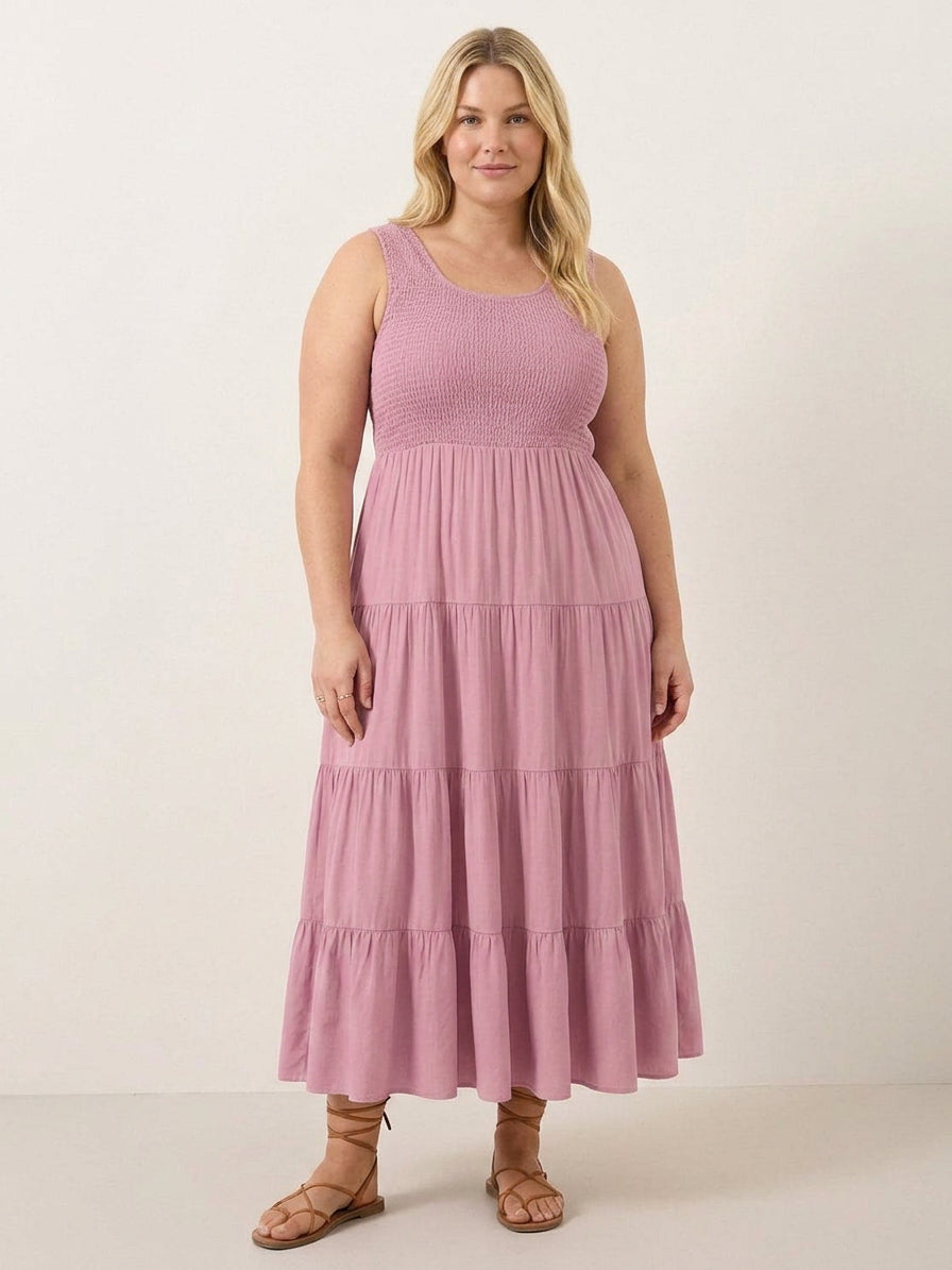 Cassia - Smocked Sleeveless Maxi Dress
