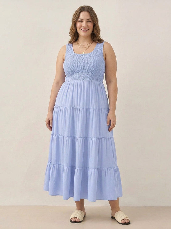 Cassia - Smocked Sleeveless Maxi Dress