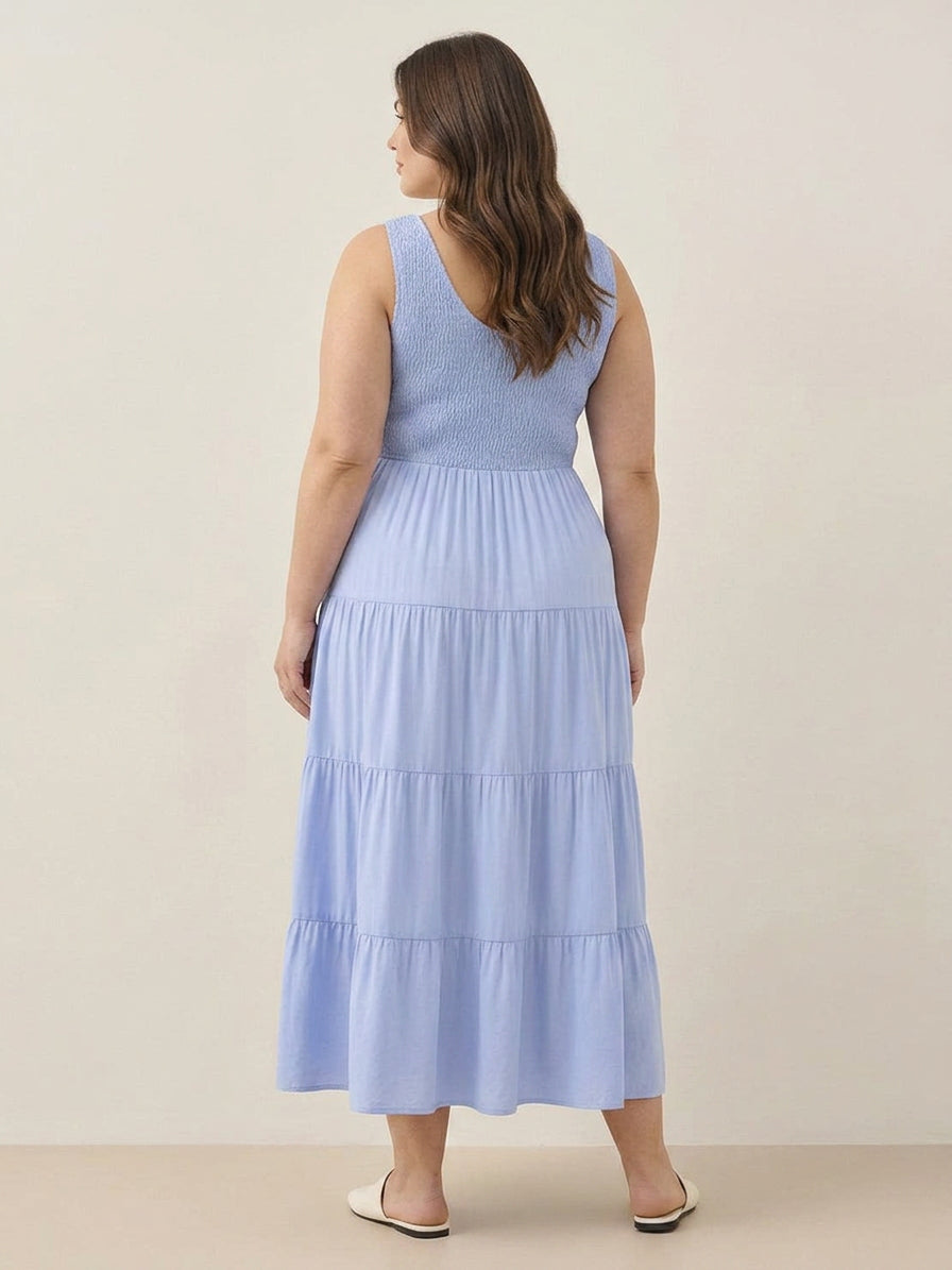 Cassia - Smocked Sleeveless Maxi Dress