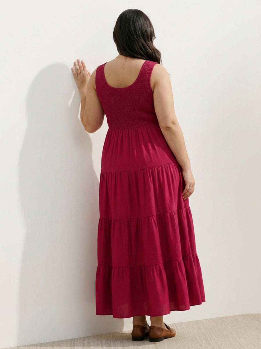 Cassia - Smocked Sleeveless Maxi Dress