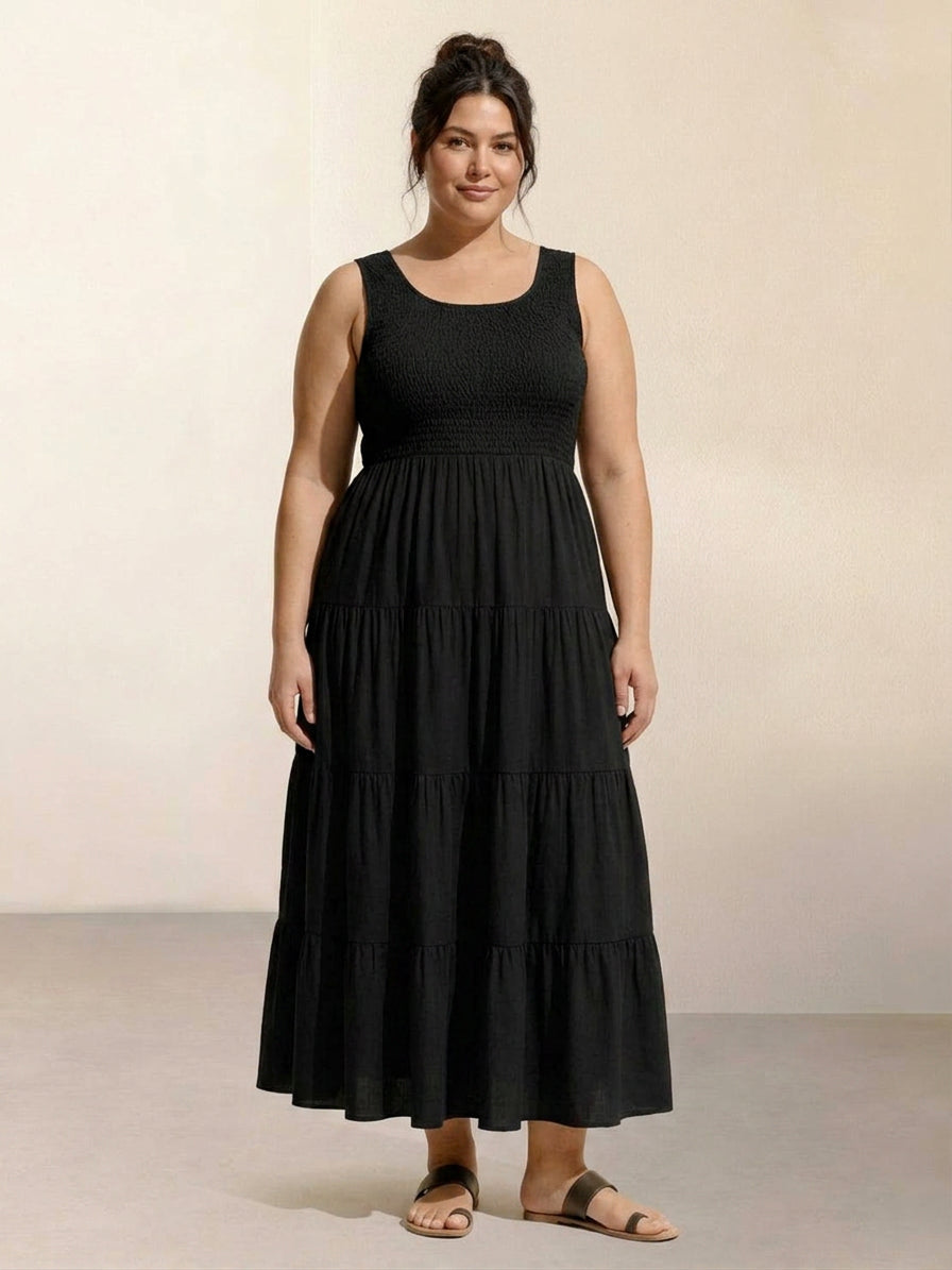 Cassia - Smocked Sleeveless Maxi Dress