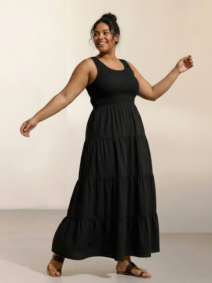 Cassia - Smocked Sleeveless Maxi Dress