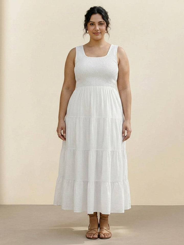 Cassia - Smocked Sleeveless Maxi Dress