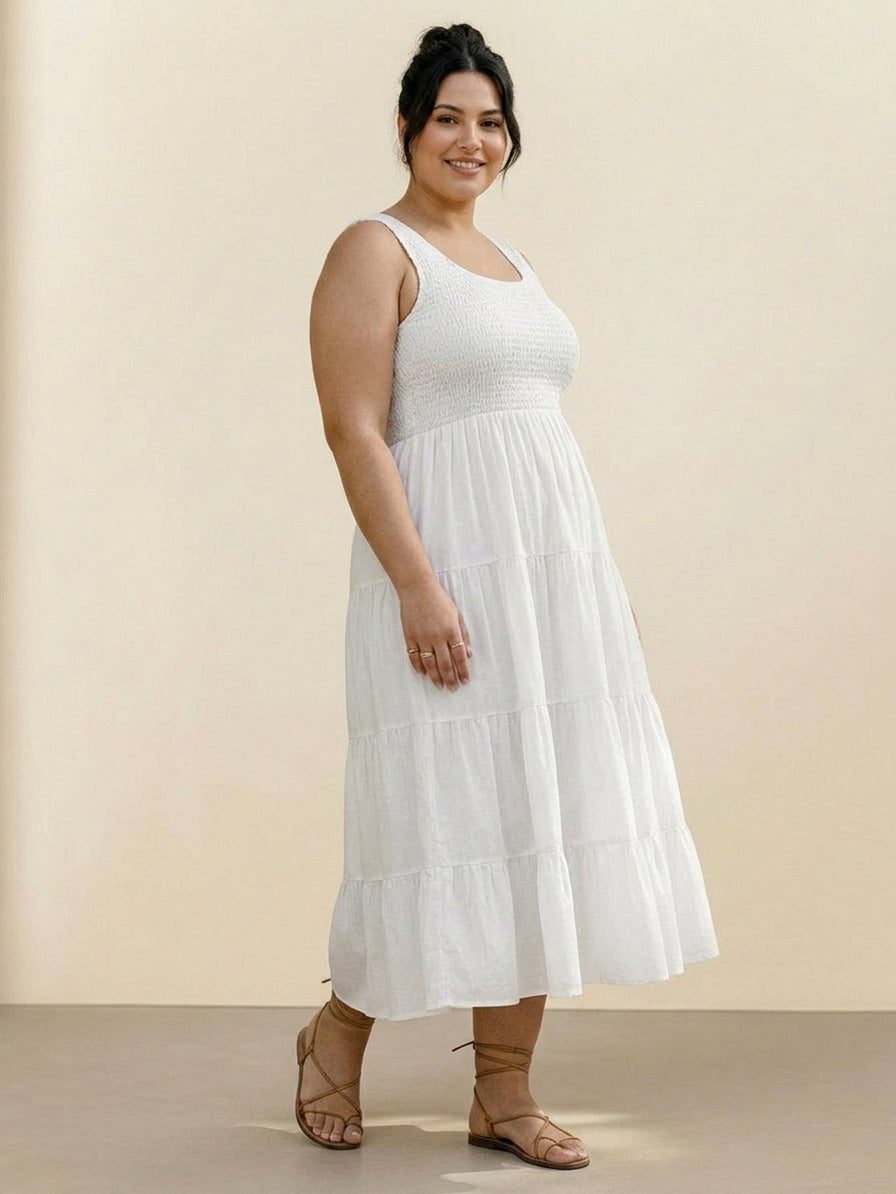Cassia - Smocked Sleeveless Maxi Dress