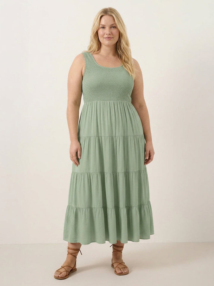 Cassia - Smocked Sleeveless Maxi Dress