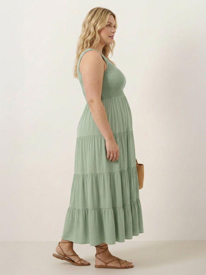 Cassia - Smocked Sleeveless Maxi Dress