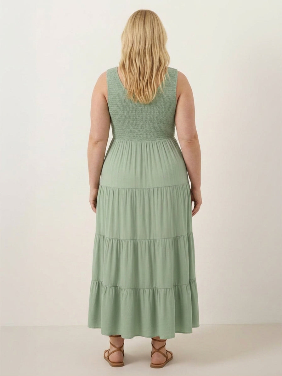 Cassia - Smocked Sleeveless Maxi Dress