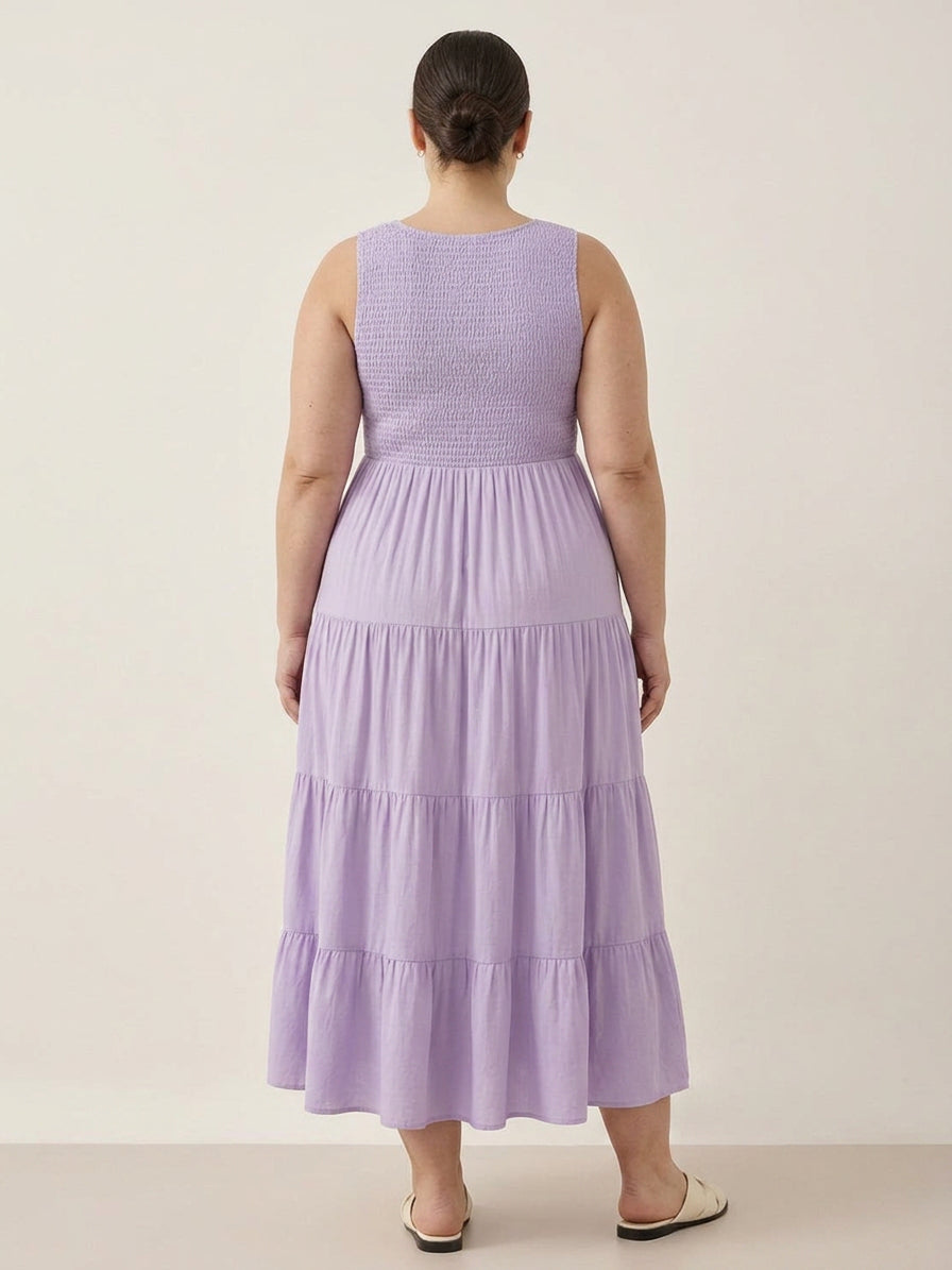 Cassia - Smocked Sleeveless Maxi Dress