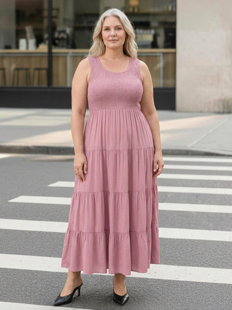 Cassia - Smocked Sleeveless Maxi Dress