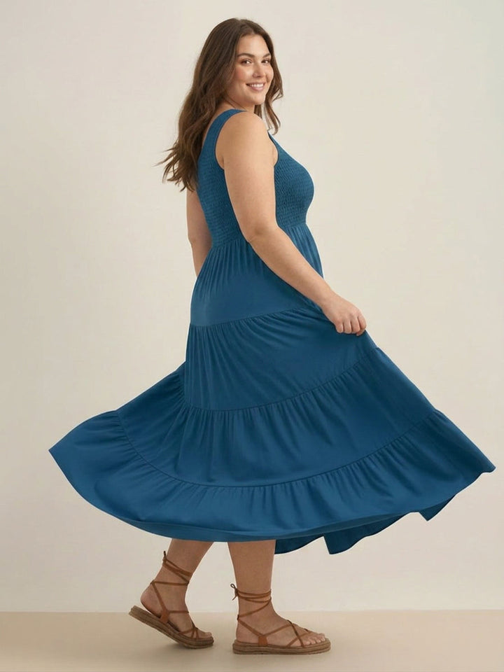 Cassia - Smocked Sleeveless Maxi Dress