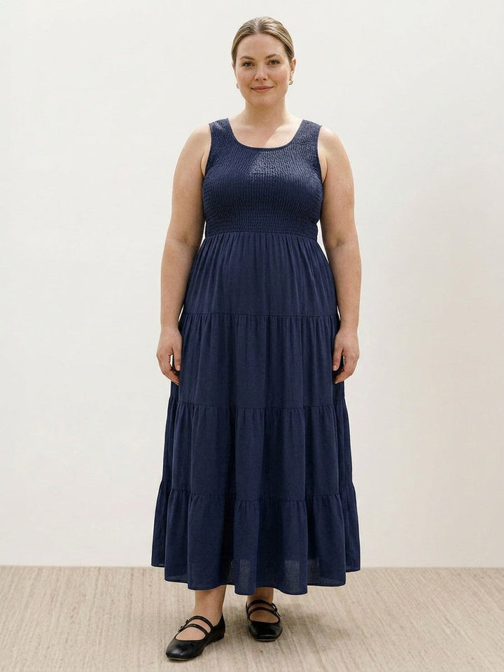 Cassia - Smocked Sleeveless Maxi Dress