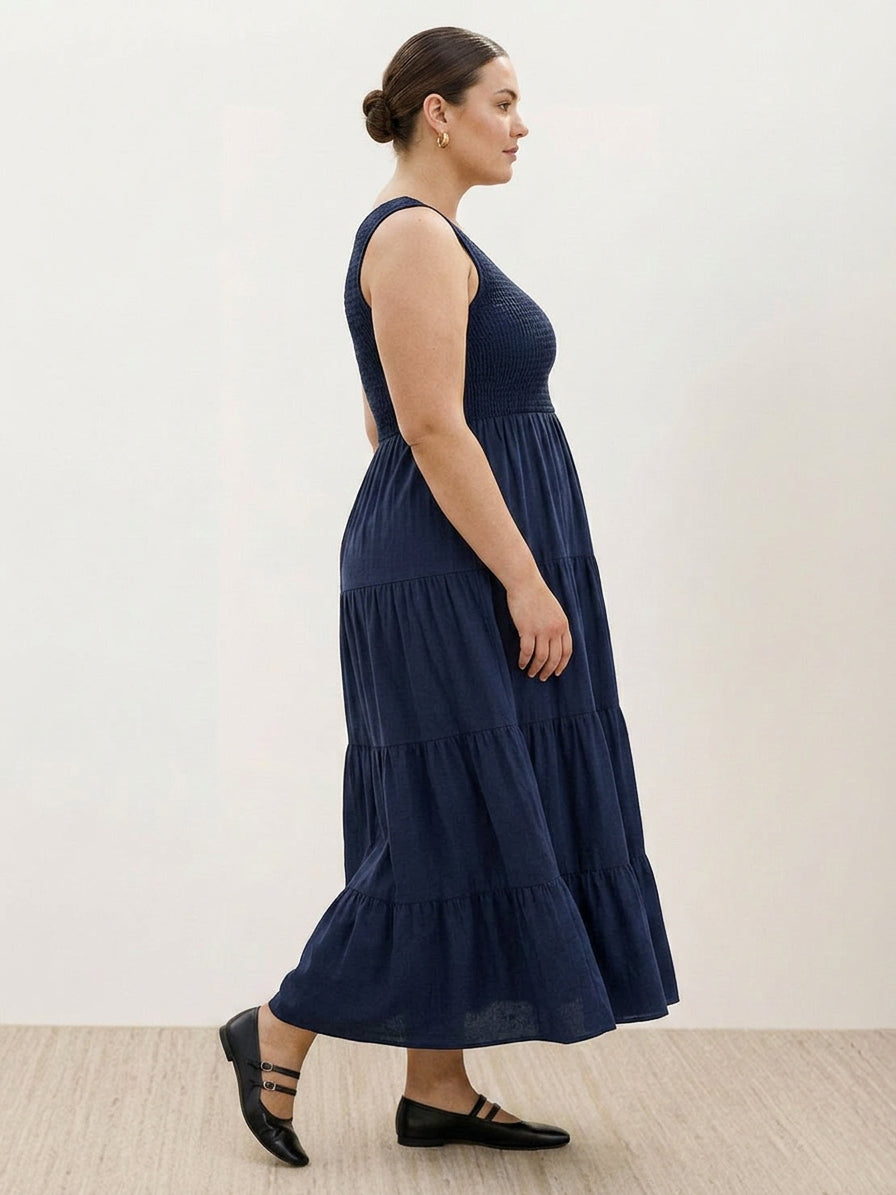 Cassia - Smocked Sleeveless Maxi Dress