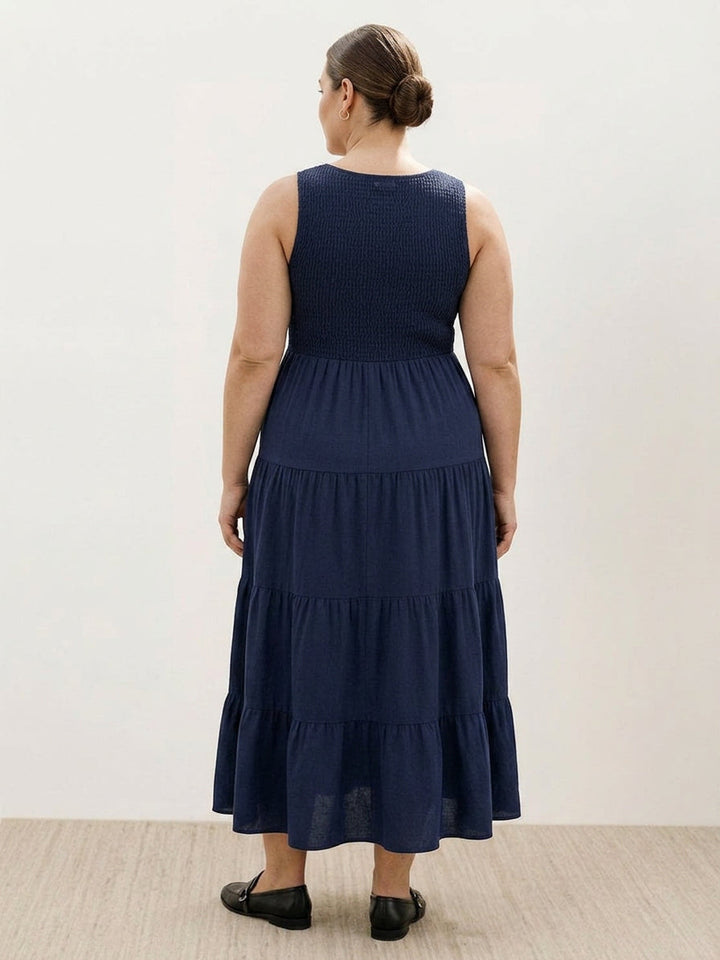 Cassia - Smocked Sleeveless Maxi Dress