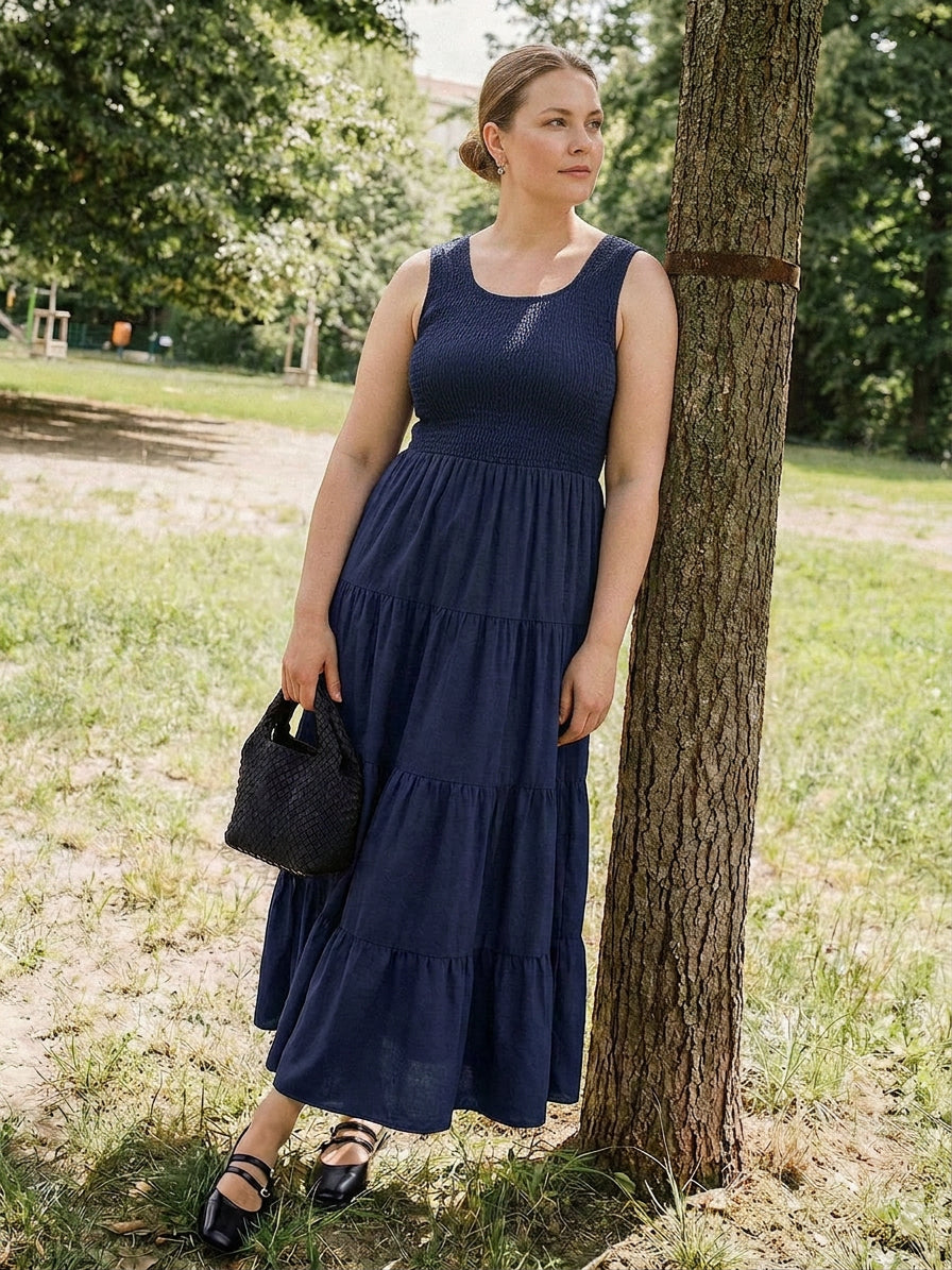 Cassia - Smocked Sleeveless Maxi Dress