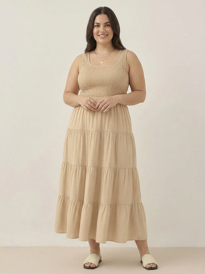 Cassia - Smocked Sleeveless Maxi Dress