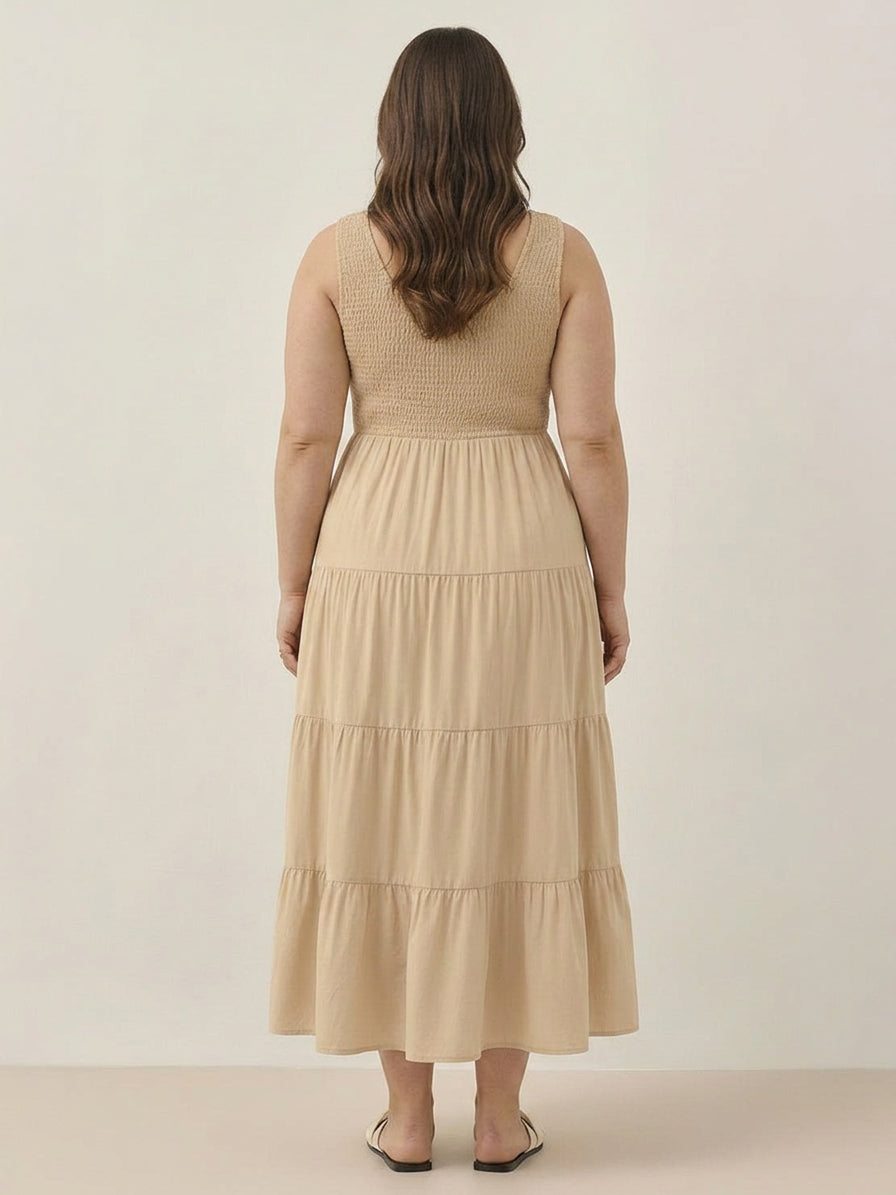 Cassia - Smocked Sleeveless Maxi Dress