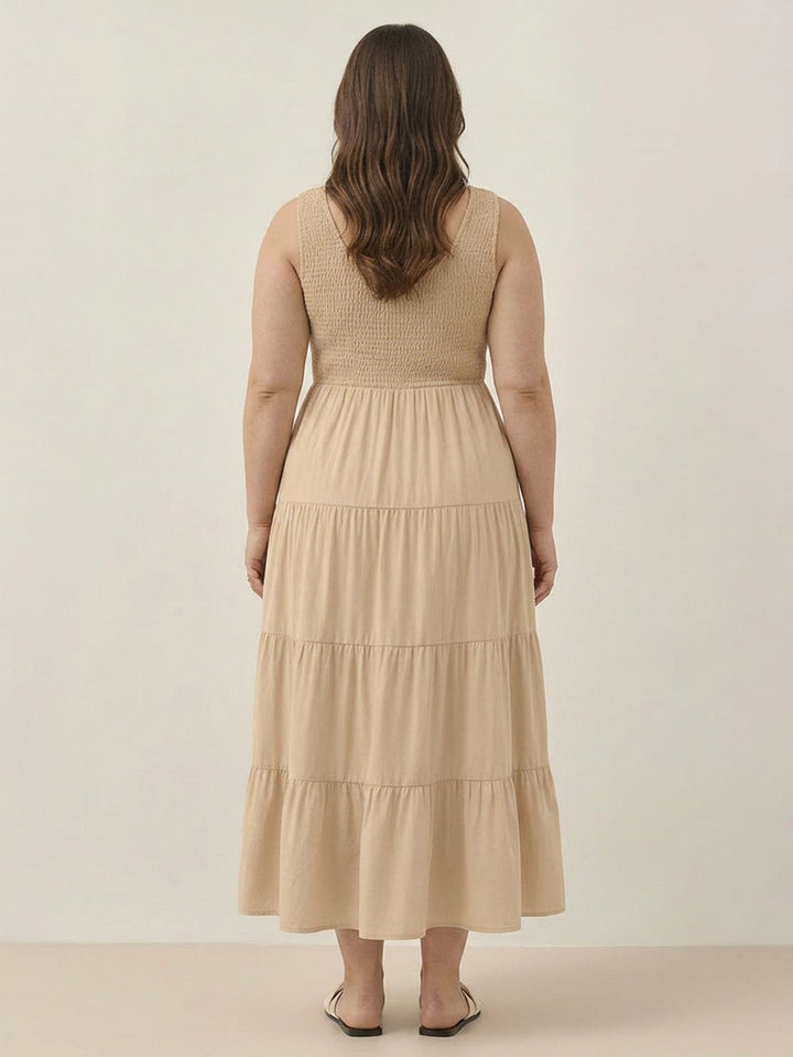 Cassia - Smocked Sleeveless Maxi Dress