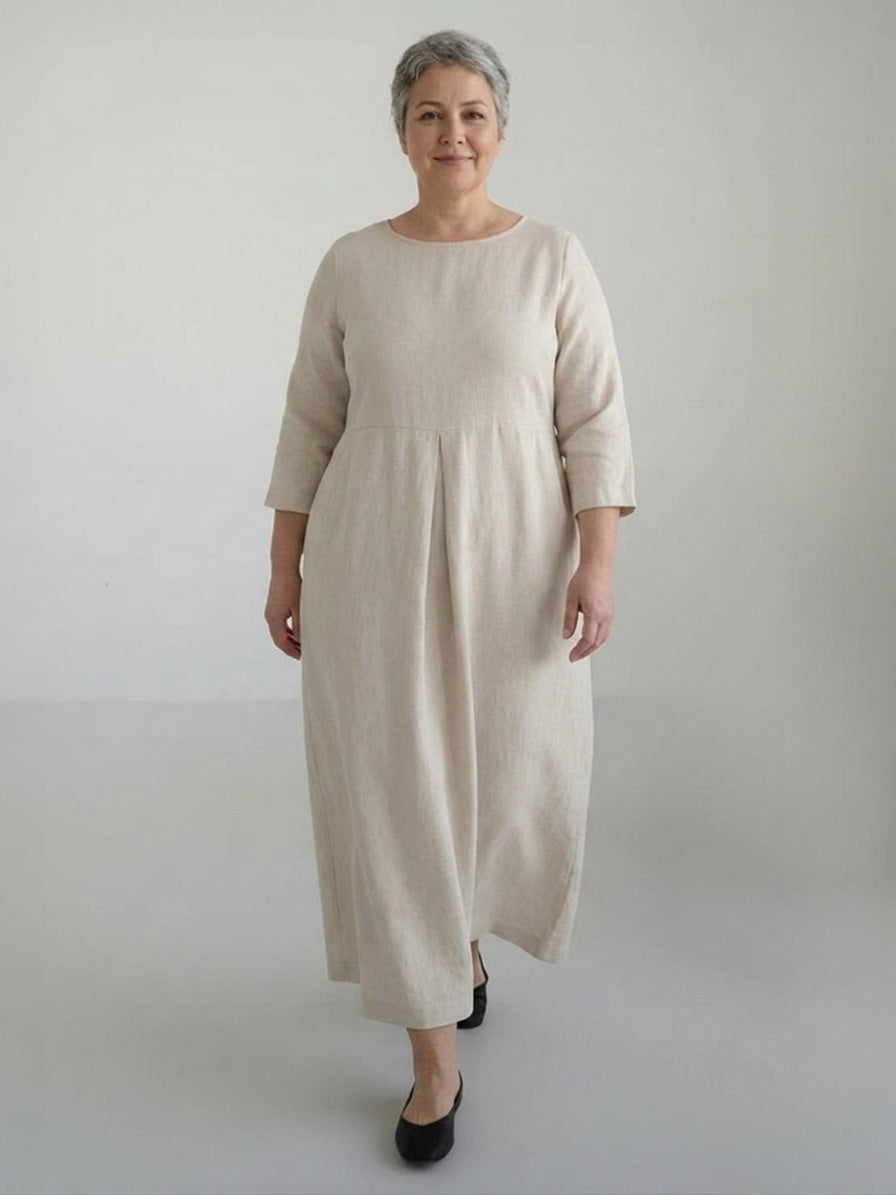 Iona - Cotton-Linen Waist Dress