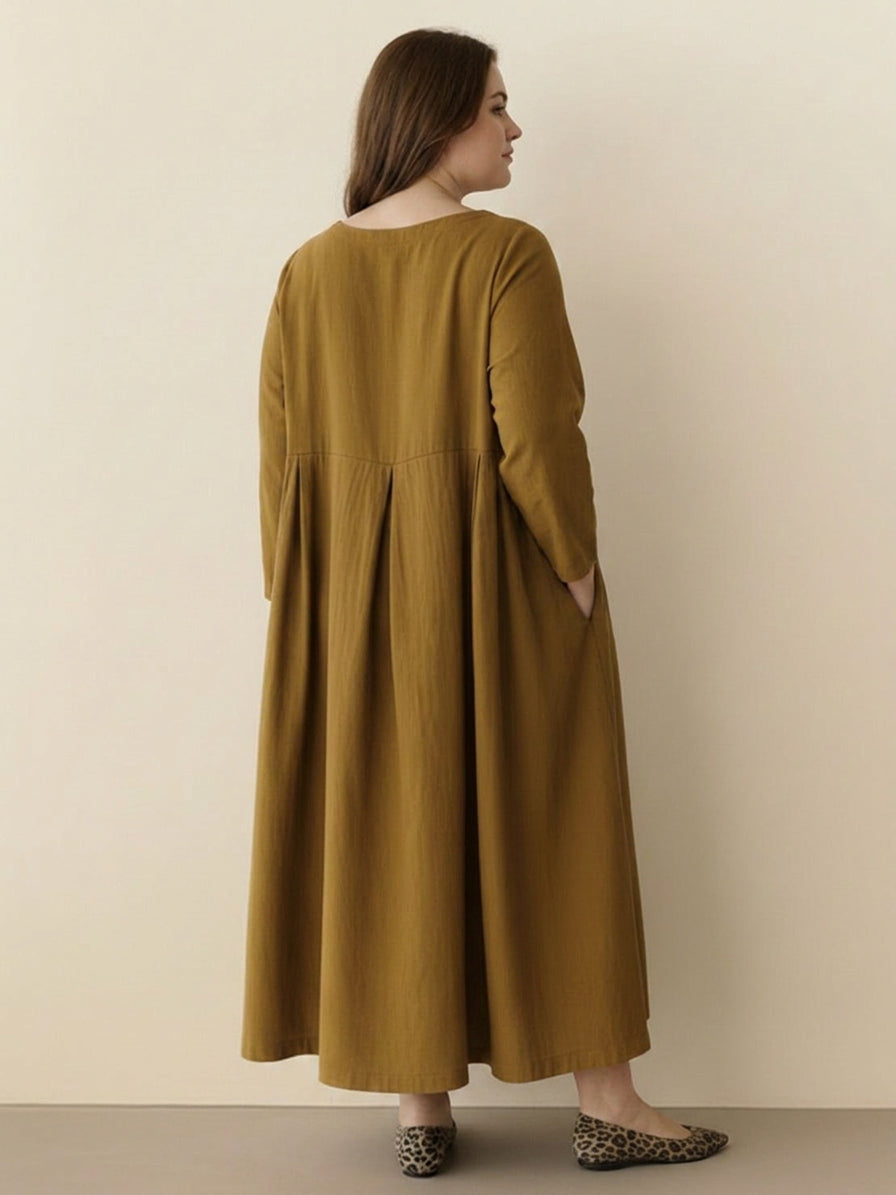 Iona - Cotton-Linen Waist Dress