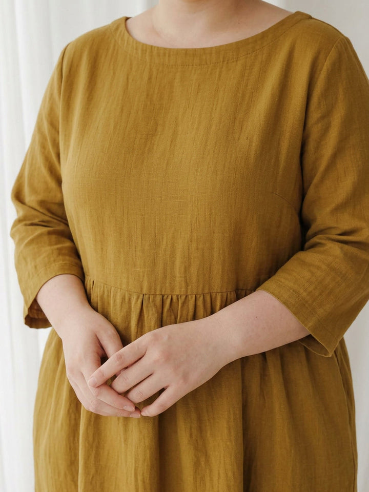 Iona - Cotton-Linen Waist Dress