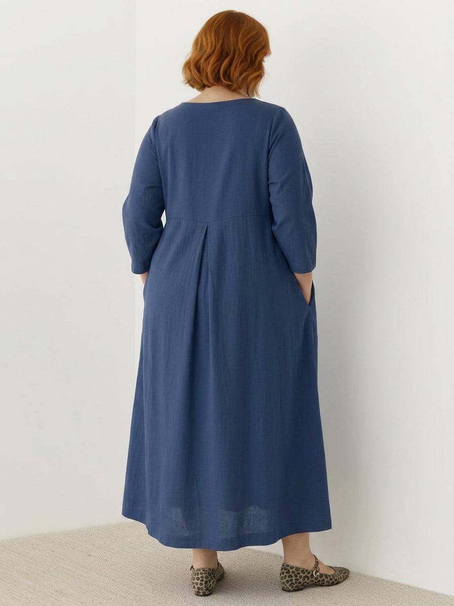 Iona - Cotton-Linen Waist Dress