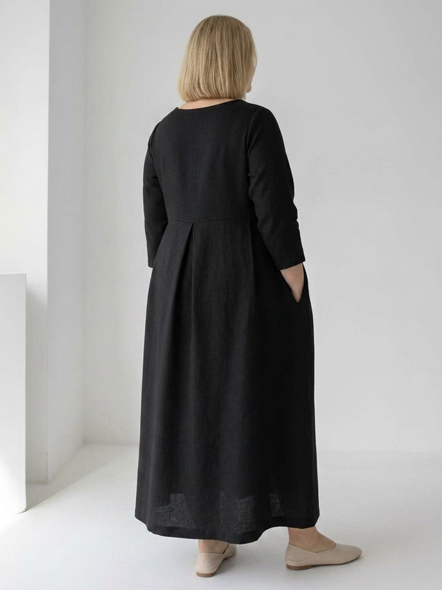 Iona - Cotton-Linen Waist Dress