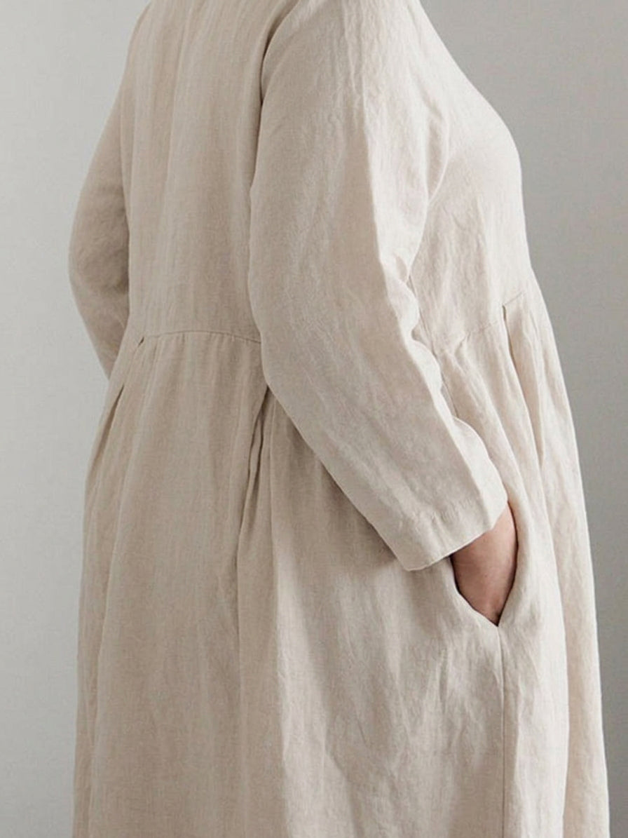 Iona - Cotton-Linen Waist Dress