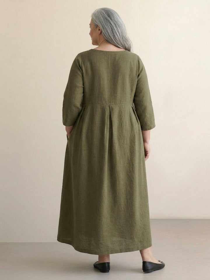 Iona - Cotton-Linen Waist Dress