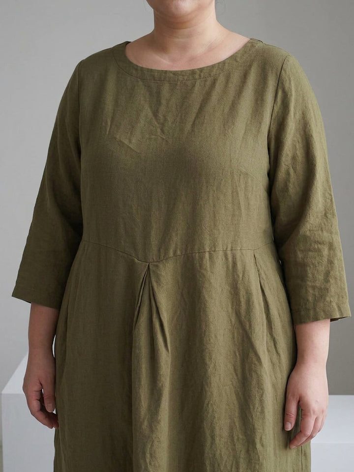 Iona - Cotton-Linen Waist Dress