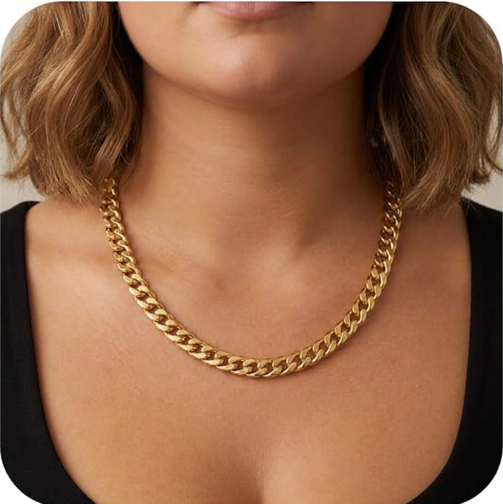 Genevieve Cuban Link Necklace | Gold