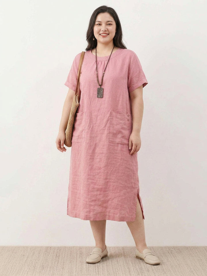 Saskia  - Linen Midi Dress