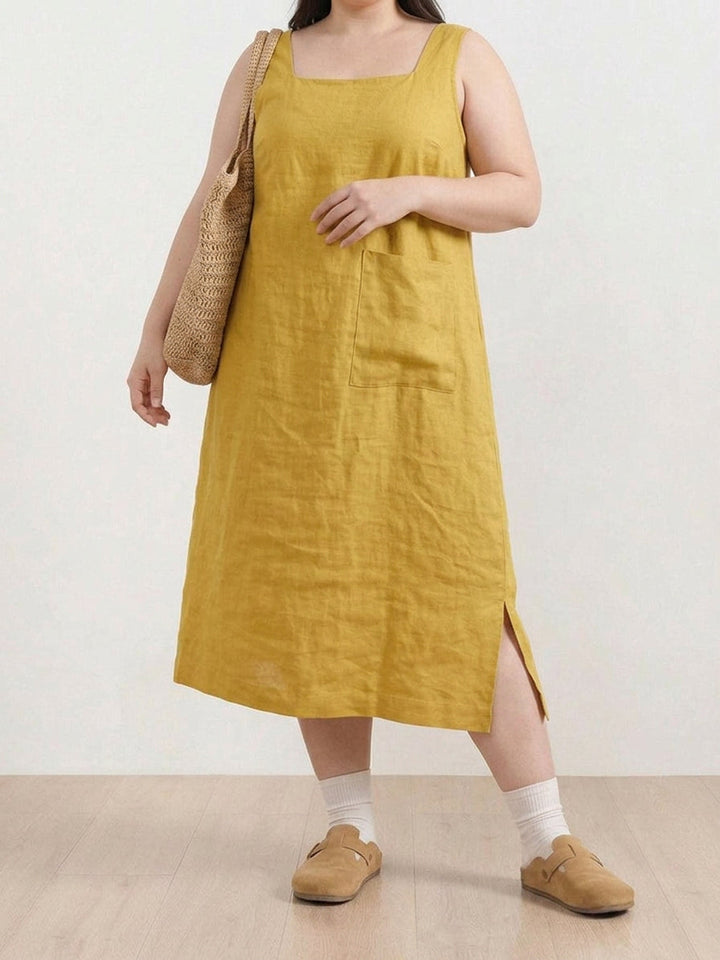 Saskia  - Linen Midi Dress