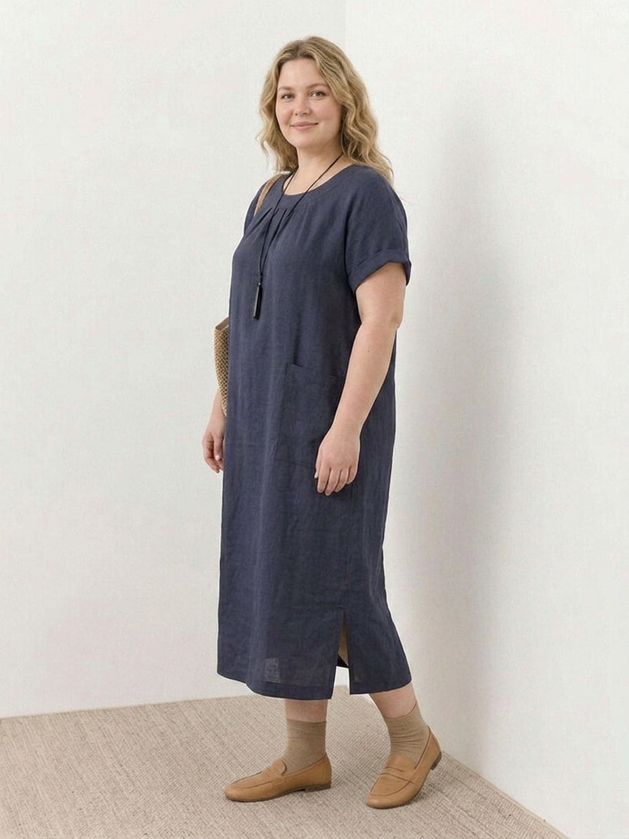 Saskia  - Linen Midi Dress