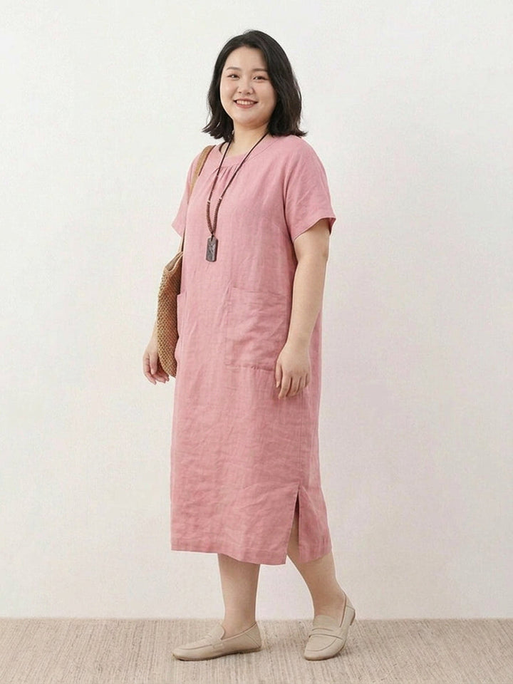 Saskia  - Linen Midi Dress